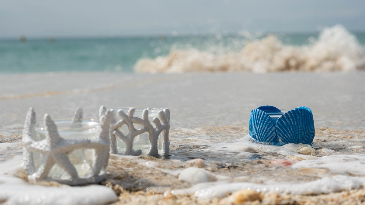 Seastory.co Seashell handmade mirror and home decor products, candle holders and seashell art