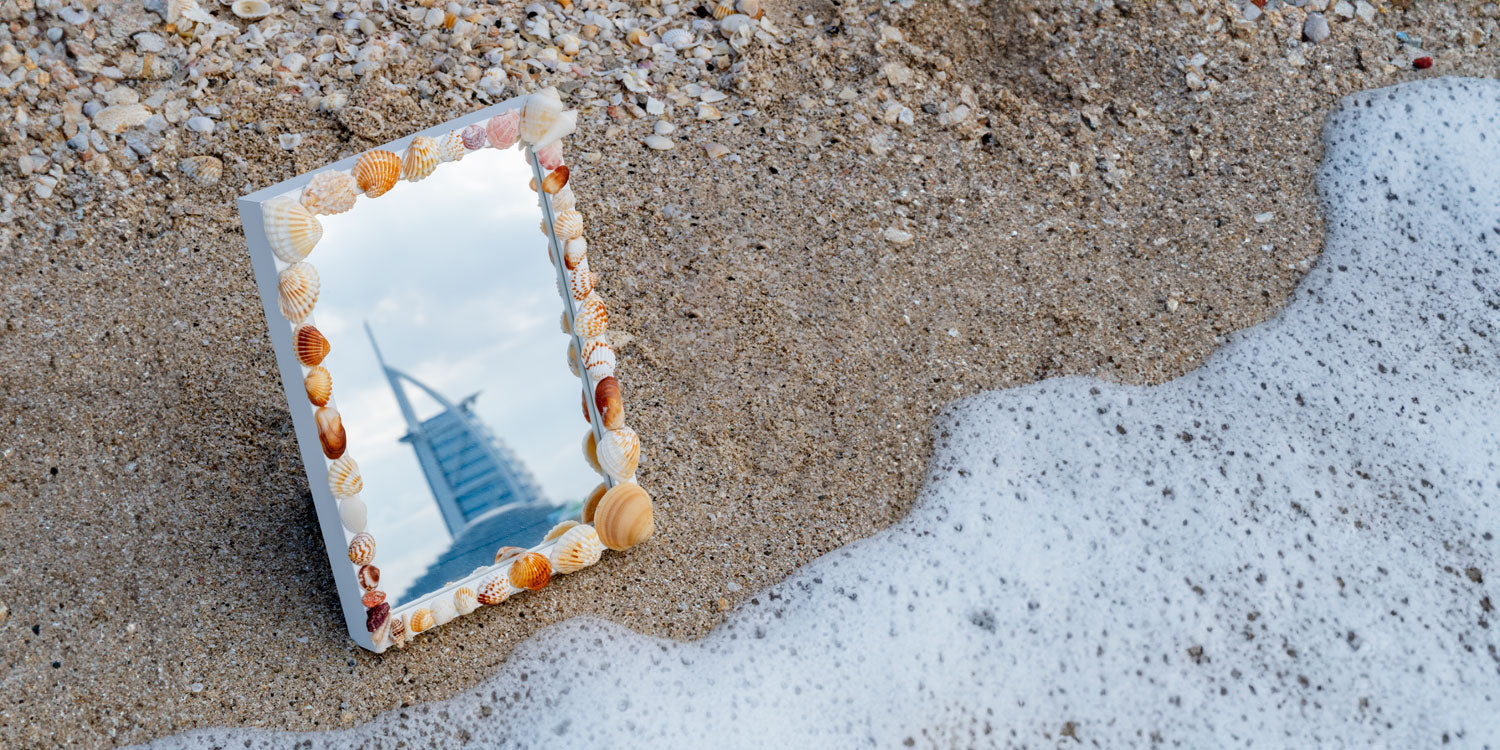 Seastory.co Seashell handmade mirror and home decor products, candle holders and seashell art